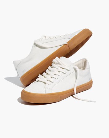 Women's Sidewalk Low-Top Sneakers in Monochrome Canvas white