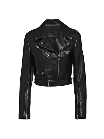 Shop Prada Nappa Leather Biker Jacket | Saks Fifth Avenue