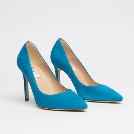 Fern Turquoise Suede Pointed Toe Courts | Shoes | L.K.Bennett