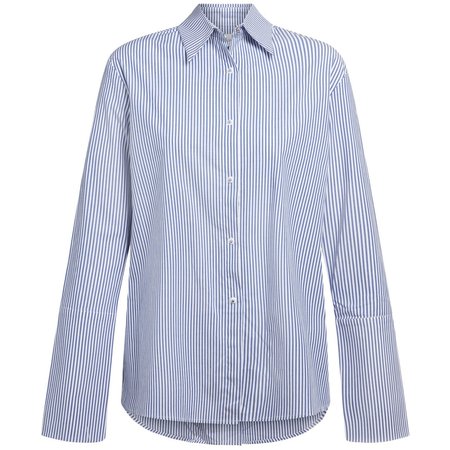 Misha Nonoo Husband Blue & White Stripe Shirt - Meghan Markle's Tops - Meghan's Fashion