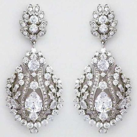 Bridal CZ Jewelry | Statement Chandelier Earrings