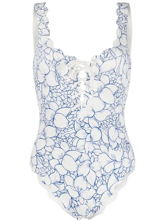 Marysia Floral lace-up Swimsuit