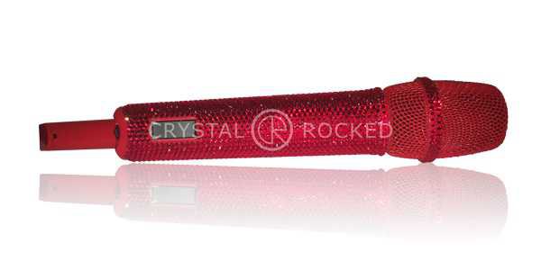 CRYSTAL ROCKED red microphone