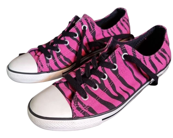 zebra pink black converse