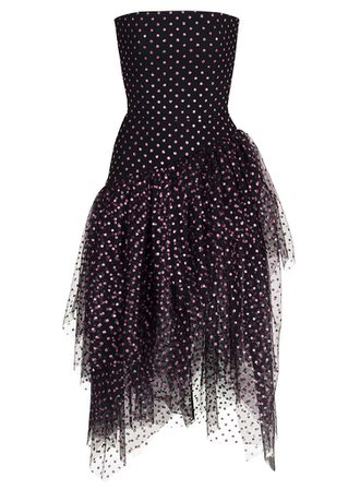 Asymmetric polka-dot tulle corset midi dress | Fall-winter 2018 | Collections | Rasario