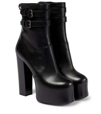 SAINT LAURENT Mina leather platform ankle boots