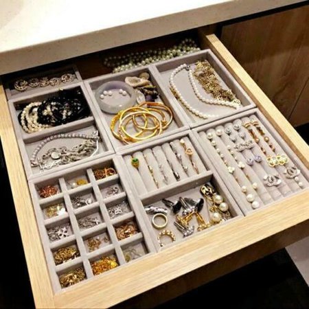 BOGO30OFF DIY Jewelry Drawer Organization Velvet Storage Trays