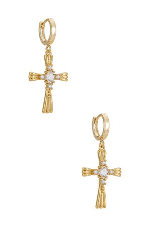 Natalie B Jewelry Lacroix Huggy Hoop in Gold | REVOLVE