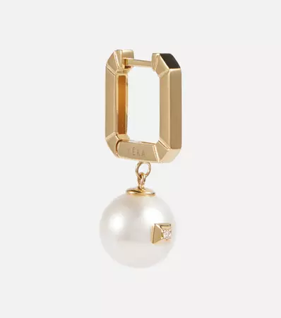 Eéra - Big 18kt gold single hoop earring with pearl | Mytheresa