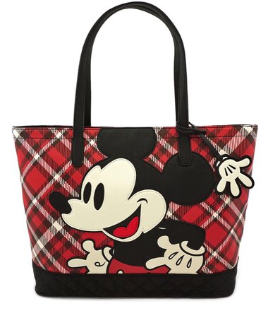 Loungefly Mickey Mouse Red and Black Plaid Purse
