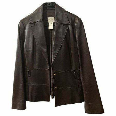 vintage black leather jacket