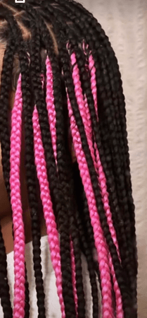 pink and black braids