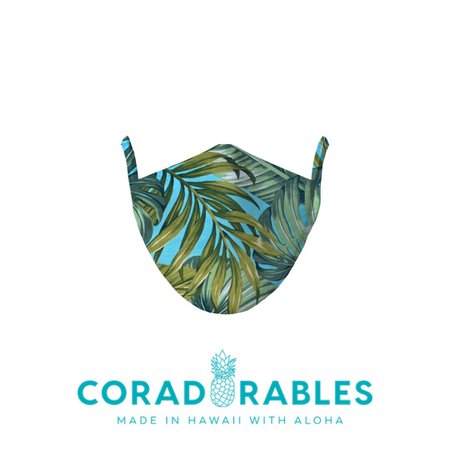 coradorables monstera turquoise mask