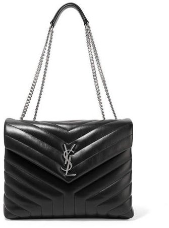 Loulou Medium Quilted Leather Shoulder Bag - Black