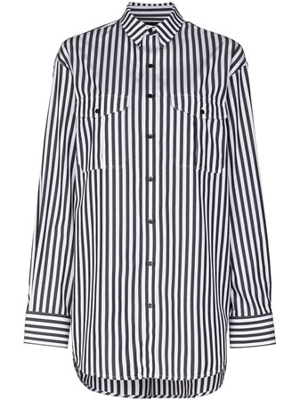 WARDROBE.NYC Striped Mini Shirt Dress - Farfetch
