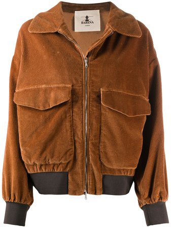 Shop brown Barena corduroy bomber jacket with Express Delivery - Farfetch