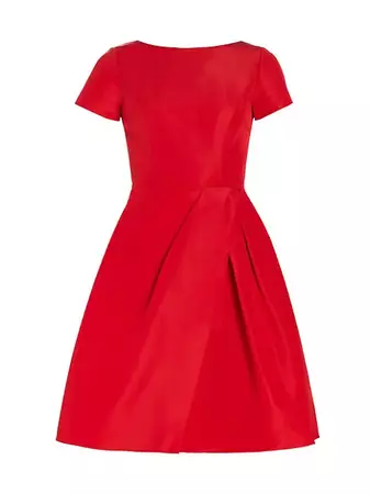 Shop Carolina Herrera Fit & Flare Silk Dress | Saks Fifth Avenue