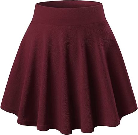 Amazon.com: DJT FASHION Women's Casual Mini Flared Pleated Skater Skirt with Shorts Medium Wine : Clothing, Shoes & Jewelry