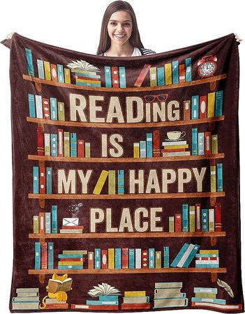 Amazon.com: CUJUYO Book Lovers Gifts Blanket - Librarian Gifts Throw Blanket 60"x50" - Book Club Gifts for Reading Lover Bookish - Literary Gifts Ideas - Best Bookworm Gifts on Birthday Christmas Graduation : Home & Kitchen