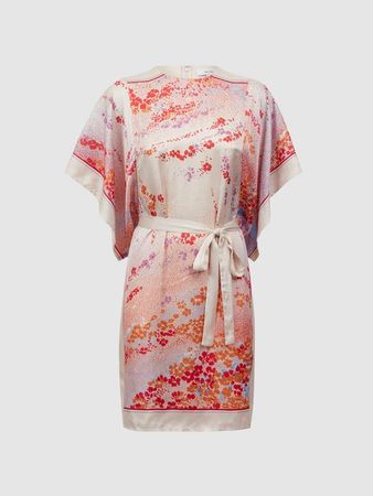 Reiss Leea Printed Belted Mini Dress | REISS USA