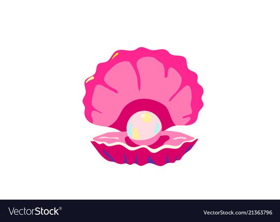 Opened seashell with pearl Royalty Free Vector Image