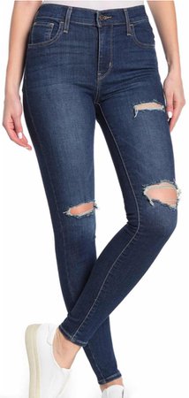 high-rise ripped jeans