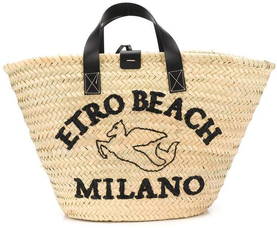 embroidered beach tote bag