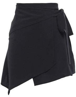 Wrap-effect Crepe Mini Skirt
