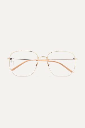 Gold Hexagon-frame gold-tone and acetate optical glasses | Gucci | NET-A-PORTER