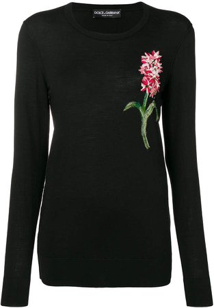 floral detail knitted top