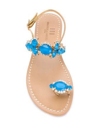 Emanuela Caruso Jewelled Toe-Ring Sandals J24CT10 Gold | Farfetch