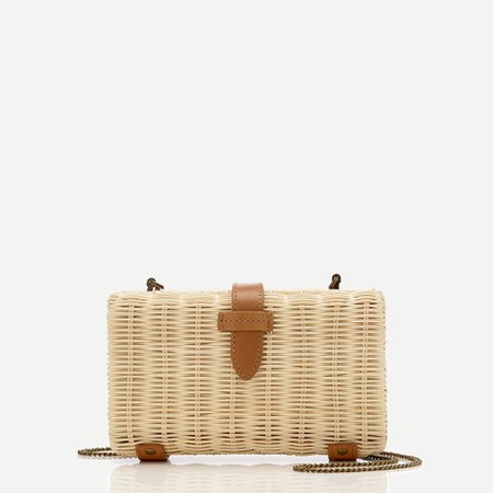 J.Crew: Rattan Clutch With Chain Strap For Women