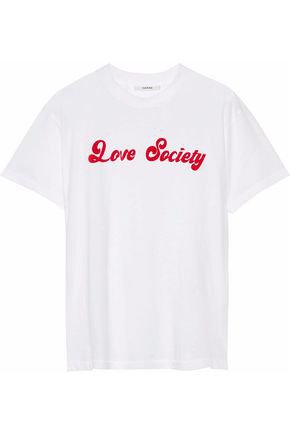 Harway Love Society flocked cotton-jersey T-shirt | GANNI | Sale up to 70% off | THE OUTNET
