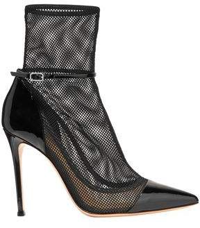 100 Mesh And Patent-leather Ankle Boots