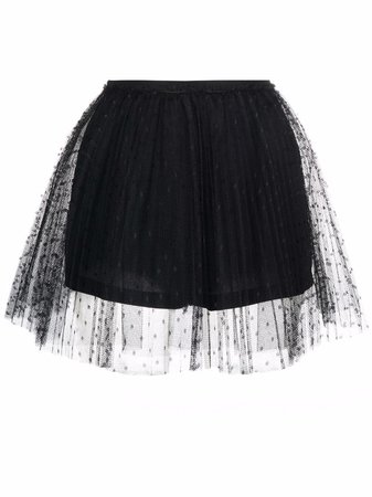Shop RED Valentino high-waisted tulle-overlay shorts with Express Delivery - FARFETCH