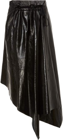 Asymmetric Leather Skirt