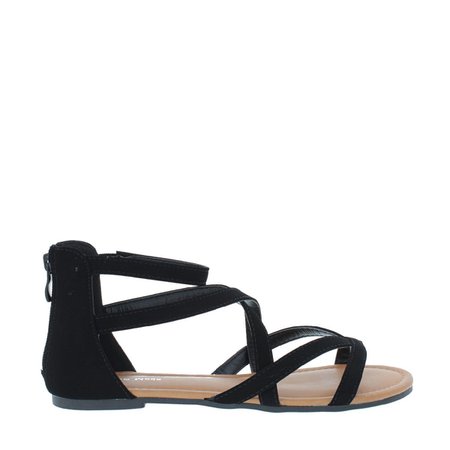 black cut-out sandals