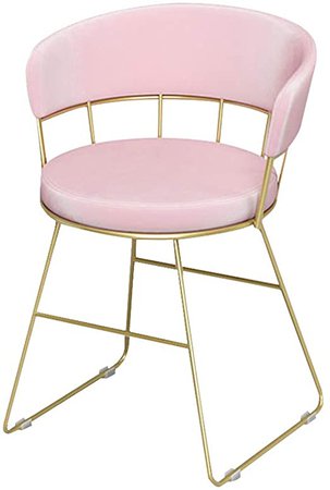 Makeup stool Stool and Chair Pink Makeup Chair Modern Simple Dressing Table Stool Dining Chair Bedroom Backrest Chair (Color : Pink, Size : 424570cm)