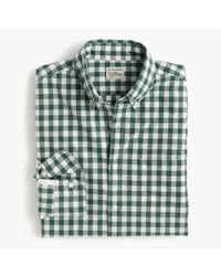 J.Crew Cotton Slim Secret Wash Shirt In Medium Gingham in Green for Men - Lyst