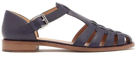 Kelsey Leather Sandals - Womens - Navy