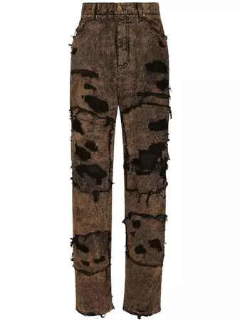 Dolce & Gabbana ripped-detail Bleached Jeans - Farfetch
