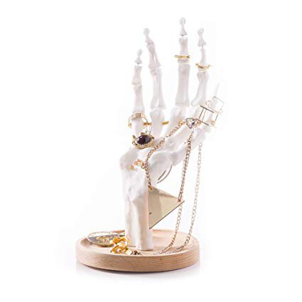 Amazon.com: Suck UK Skeleton Hand Hanging Jewellery Tidy, Organiser Stand-for Displaying Rings, Bracelets, Necklaces, Earrings and Other Small Accessories, White: Home & Kitchen