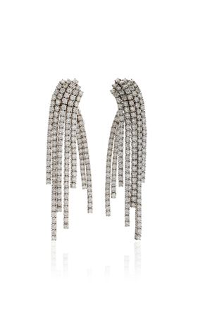 18k White Gold Waterfall Diamond Earrings By Piranesi | Moda Operandi