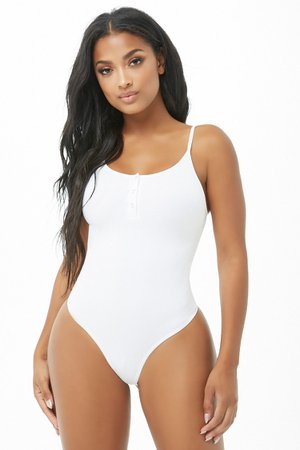 Ribbed Button-Front Bodysuit | Forever 21