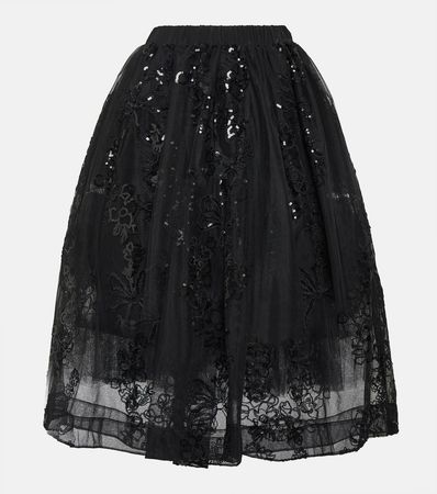 Sequined Midi Skirt in Black - Simone Rocha | Mytheresa