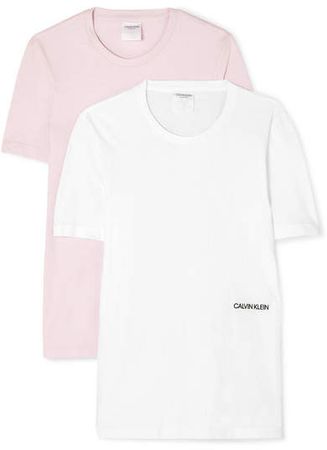 Set Of Two Cotton-jersey T-shirts - White