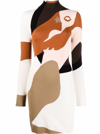 Fendi intarsia-pattern Knitted Dress - Farfetch