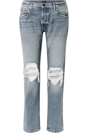 Khaite | Kyle distressed low-rise straight-leg jeans | NET-A-PORTER.COM