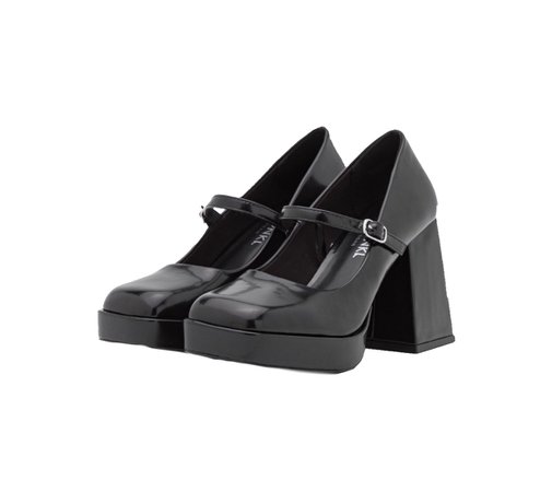black heel Mary Janes