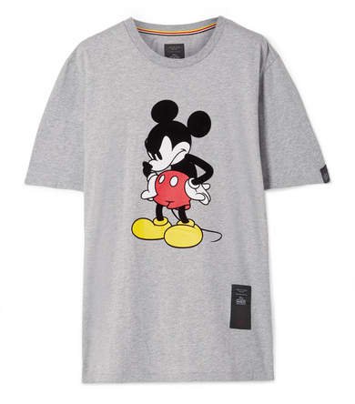 Disney Oversized Printed Cotton-jersey T-shirt - Gray